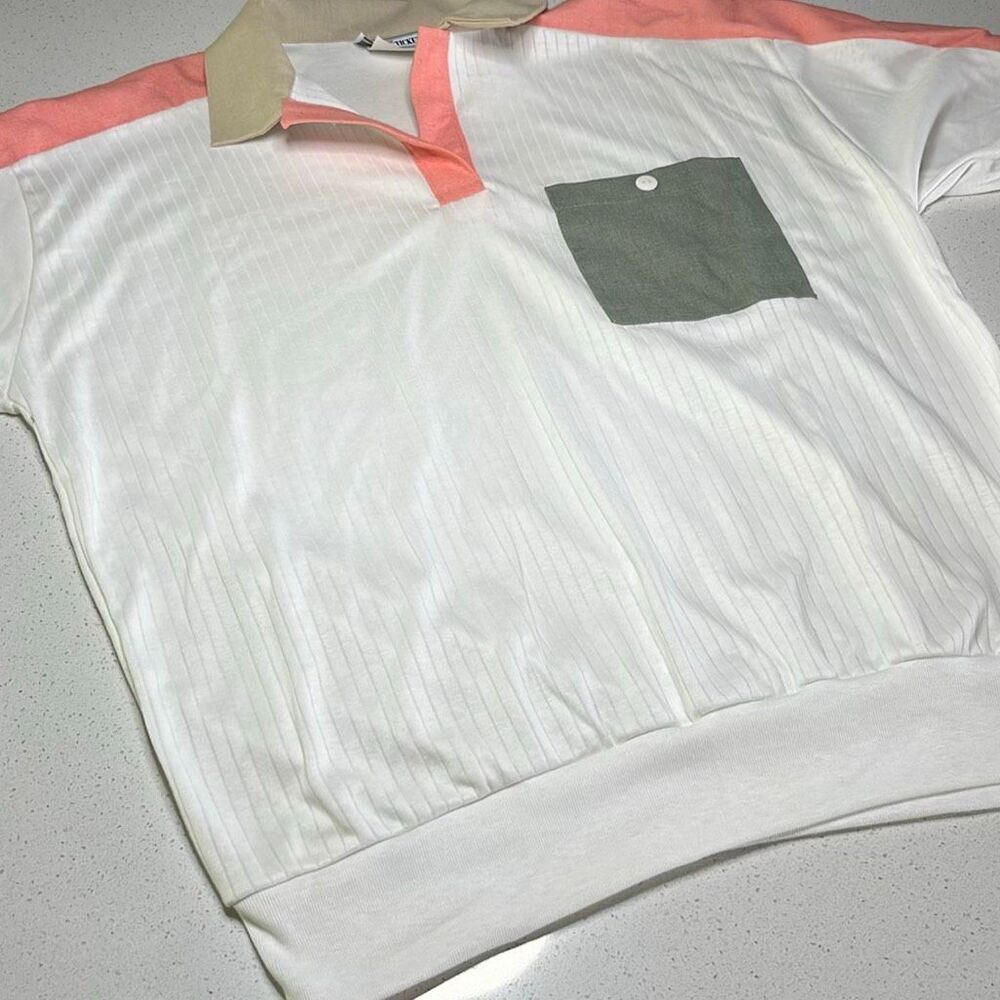 🇺🇸 Vintage The Season Ticket II Colorblock Desert Polo Mens Large